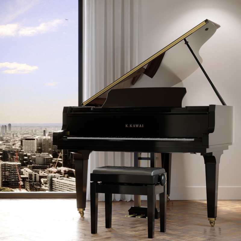 Kawai GL-30 Grand Piano in Ebony Polished Black (The 166cm /5’5″ GL30 is Made in Japan) - Image 13