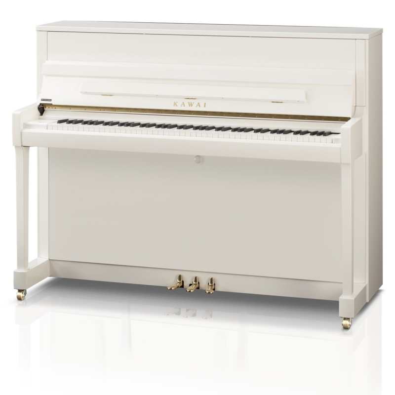 New Kawai K200 Upright Piano in White Polished (114cm) Made in Indonesia.