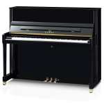 New Kawai K300 Upright Piano in Ebony Polished Black (122cm) Made in Indonesia.