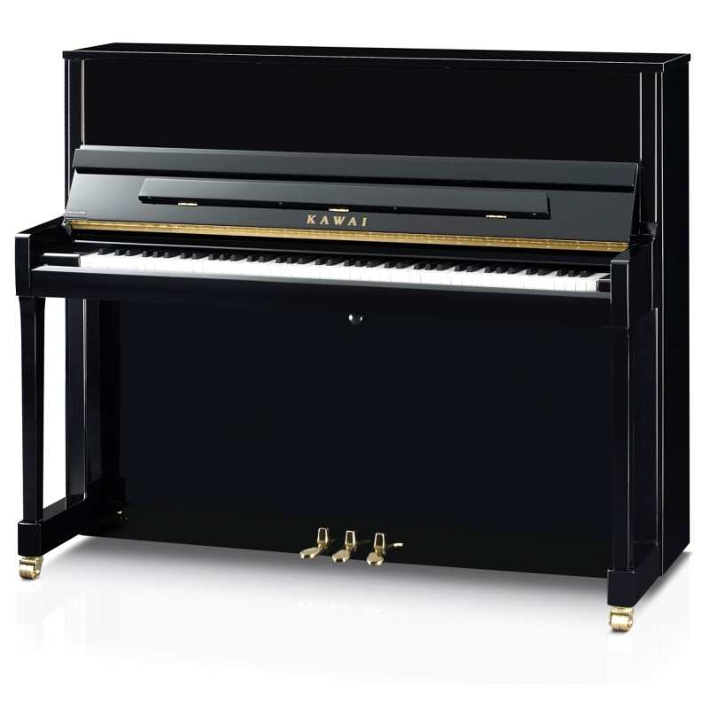 New Kawai K300 Upright Piano in Ebony Polished Black (122cm) Made in Indonesia.