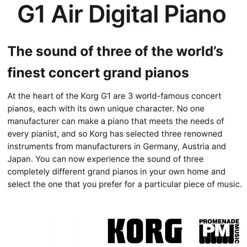 KORG G1 Air BK Digital Piano in Black - Image 7
