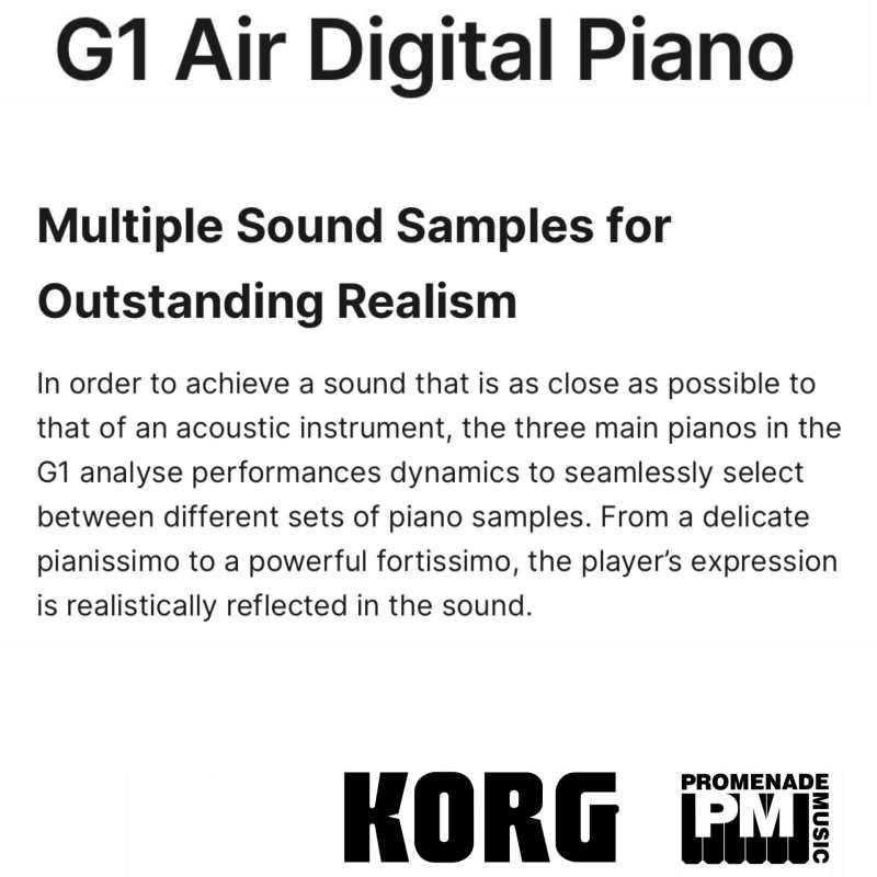 KORG G1 Air BK Digital Piano in Black - Image 8