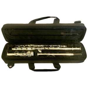 Paris Flute & Light Weight Case (student flute with silver plated body and keys, offset G, split E mechanism, and Italian made pads)