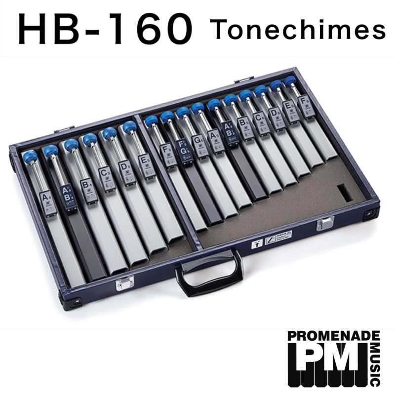 Suzuki HB160 - 16 Note Diatonic Hand Chime Set with Hard Case (Handchimes: A4 to F6 with 2 x Bb and 1 x F#) - Image 3