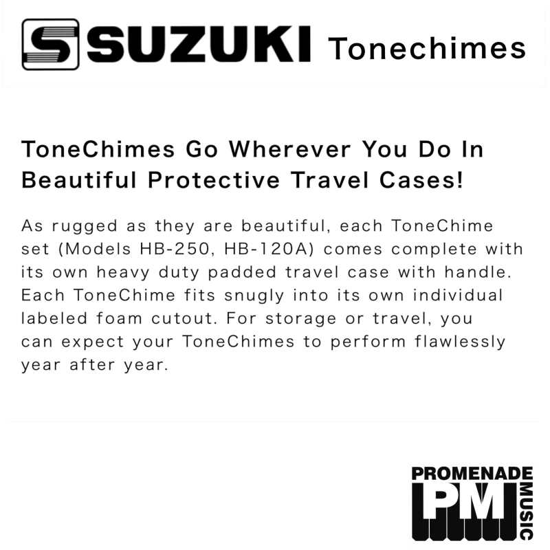 Suzuki HB120A 3rd-octave Chromatic Tonechimes Extension Set with Hardcase to go with Suzuki HB250 ..... 12-notes (in two 1/2-octaves) from f#4 down to c4 and g#6 up to c7 [hb-120a] - Image 12