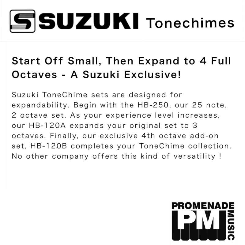 Suzuki HB120A 3rd-octave Chromatic Tonechimes Extension Set with Hardcase to go with Suzuki HB250 ..... 12-notes (in two 1/2-octaves) from f#4 down to c4 and g#6 up to c7 [hb-120a] - Image 11
