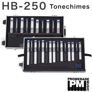 Suzuki HB250 Chromatic Tonechimes Set of 25-notes (2-octave) with Hardcase ….. g4-g6 range, case has pull-handle and wheels [hb-250]
