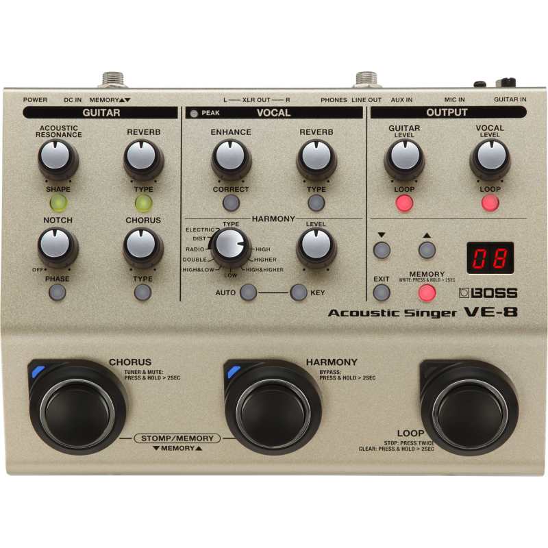 Boss VE-8 Acoustic Singer Vocal & Guitar Processor (VE8)
