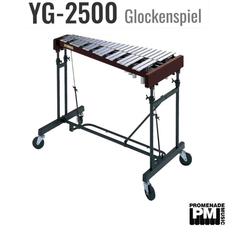 Yamaha YG2500 3.3-octave Glockenspiel with Resonators and Height Adjustable Frame with Damper Pedal ….. 32.5mm wide / 9mm thick bars, c-e range, A=442Hz pitch [yg-2500] - Image 2