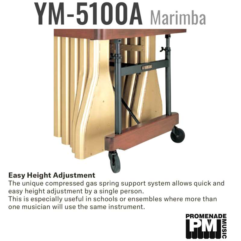 Yamaha YM-5100A 5-octave Marimba with Honduran Rosewood Bars and Gas-spring Height Adjustable Frame (YM5100A) - Image 5