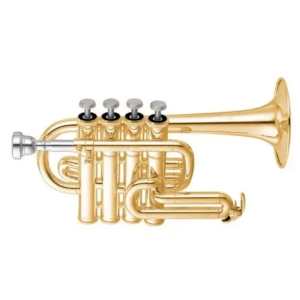 Yamaha YTR-6810 Bb/A Piccolo Trumpet in Gold Lacquer Finish with Mouthpiece & Case [professional high-pitched model YTR6810)