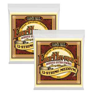 2 Sets of Ernie Ball Earthwood 2012 80/20 Bronze 12-String Acoustic Guitar Strings 11-28