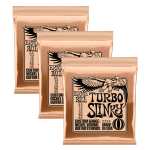 3 Sets of Ernie Ball 2224 Turbo Slinky Nickel Electric Guitar Strings 9.5 - 46