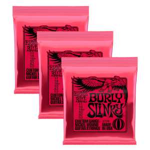 3 Sets of Ernie Ball 2226 Burly Slinky Nickel Electric Guitar Strings 11-52
