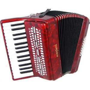 Scarlatti 24 Bass Accordion in Red Pearl with Case & Straps (GR41002R)