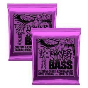 2 Sets of Ernie Ball 2831 Power Slinky Electric Bass Guitar Strings 55-110