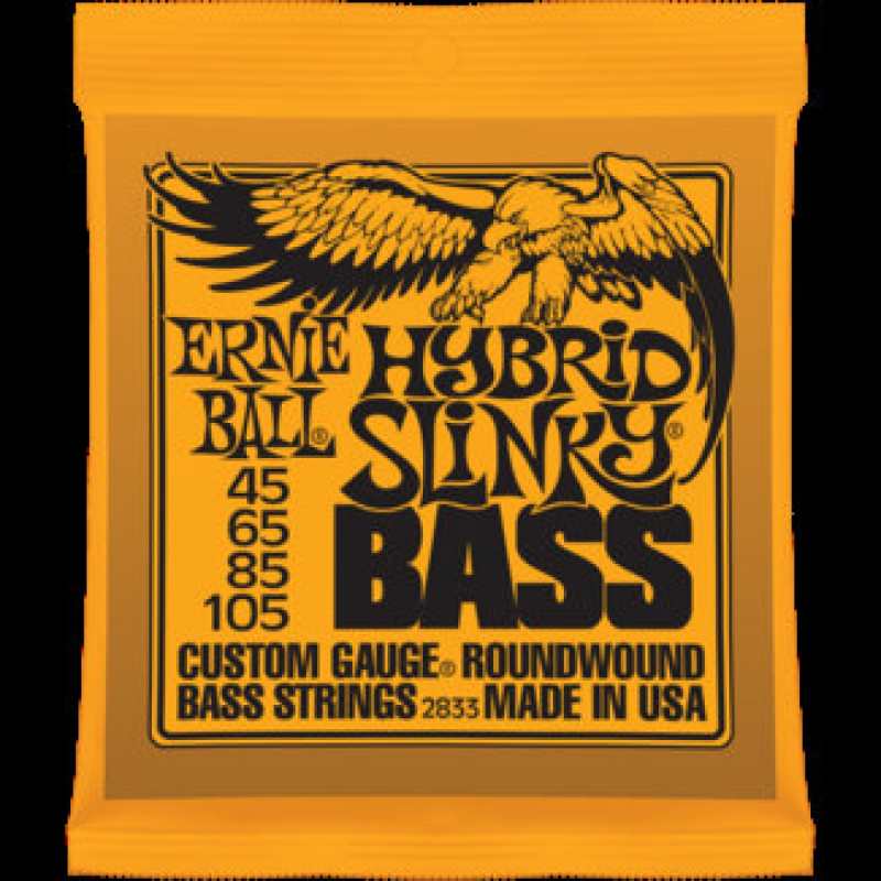2 Sets of Ernie Ball 2833 Hybrid Slinky Electric Bass Guitar Strings 45-105
