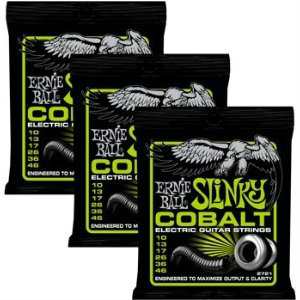 3 Sets of Ernie Ball 2721 Regular Cobalt Electric Guitar Strings 10-46
