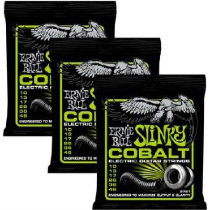 3 Sets of Ernie Ball 2721 Regular Cobalt Electric Guitar Strings 10-46