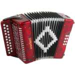 Scarlatti Marino B/C 2-Row Chromatic Melodeon in Red with Strap & Case (GR42003)