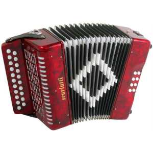 Scarlatti Marino B/C 2-Row Chromatic Melodeon in Red with Strap & Case (GR42003)