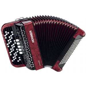 Hohner Nova III 96 Bass 5 Row Chromatic Accordion with C Stepped System in Black with Bag & Straps (A4172)