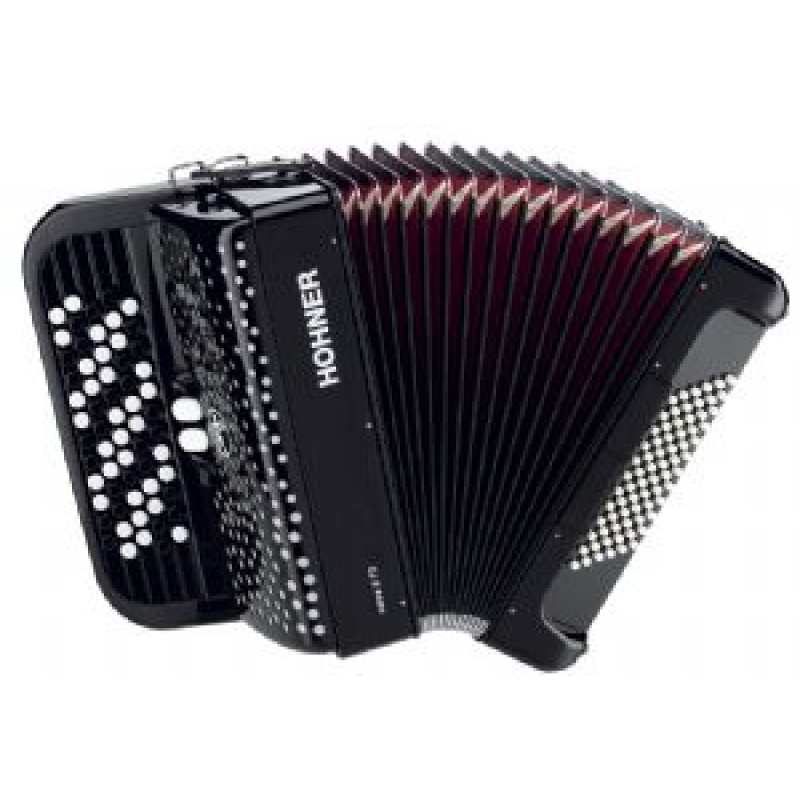 Hohner Nova II 72 Bass, 5 Row Chromatic Accordion with C Stepped System in Black with Bag & Straps (A4162)