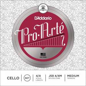 Full Set - 4/4 Size D'Addario Pro-Arte Medium Tension Cello Strings (J59 4/4M)