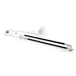 PBone Plastic Trombone in White (With Bag & Mouthpiece)