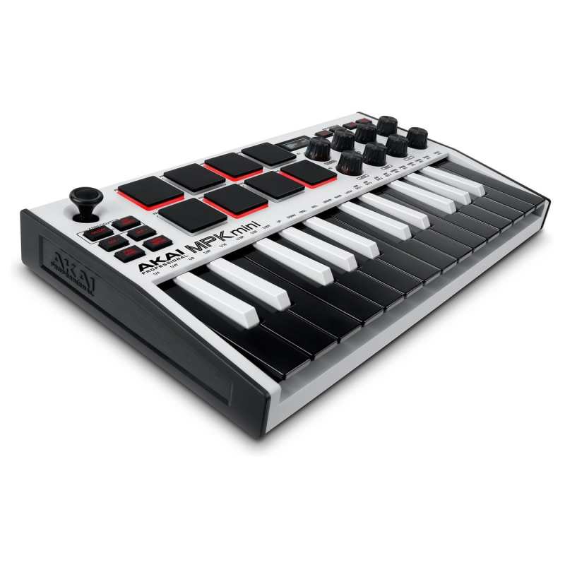 Akai MPK Mini 3 - Compact Keyboard and Pad Controller - WHITE