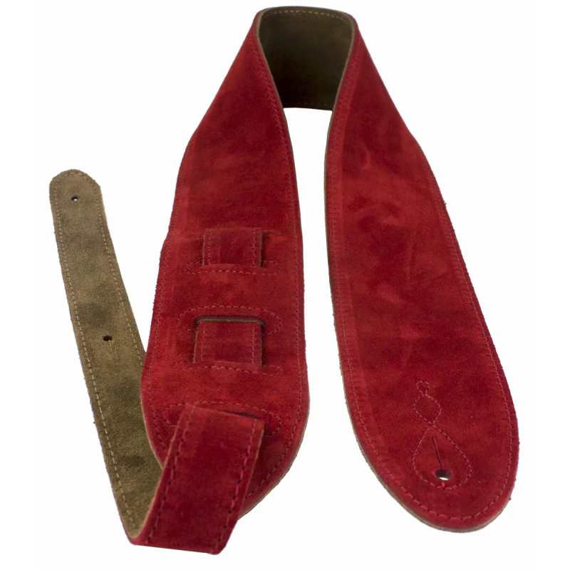 Levin 2.75" Flexi Soft Suede Guitar Strap in Red (LS-G-S-275-RED)
