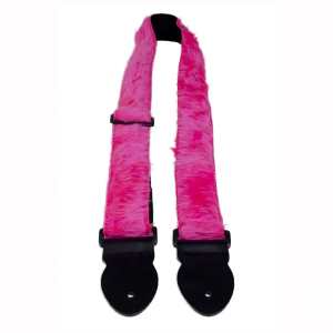 Levin 2" Webbing Furry Guitar Strap in Pink (LS-G-WF-200-PINK)