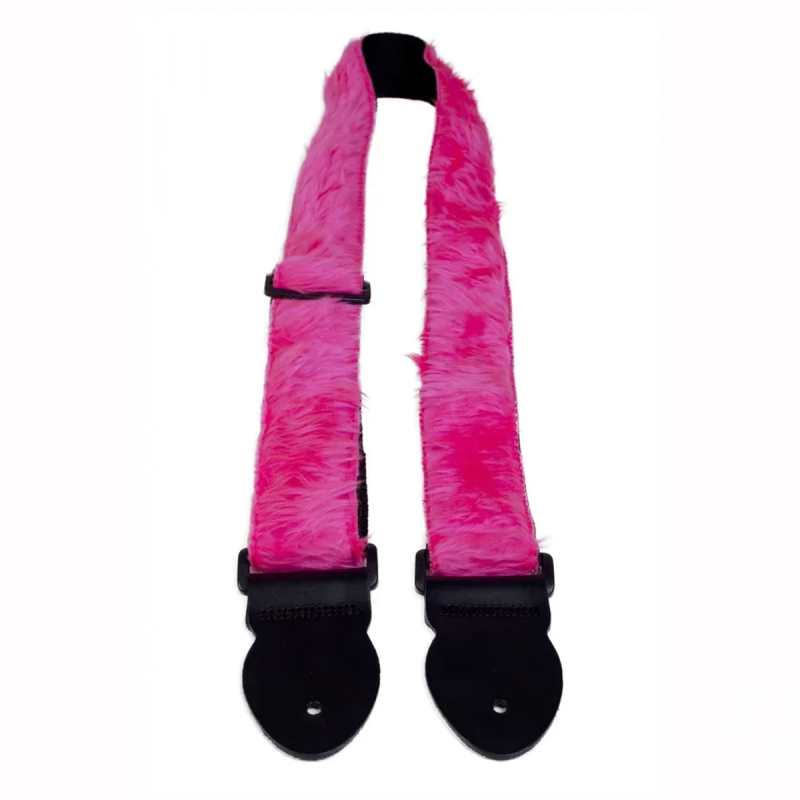 Levin 2" Webbing Furry Guitar Strap in Pink (LS-G-WF-200-PINK)
