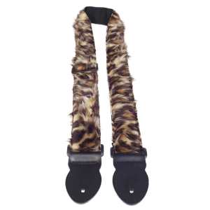 Levin 2" Webbing Furry Guitar Strap in Leopard (LS-G-WF-200-LEOPARD)