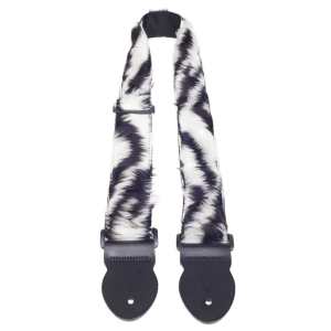 Levin 2" Webbing Furry Guitar Strap in Zebra (LS-G-WF-200-ZEBRA)