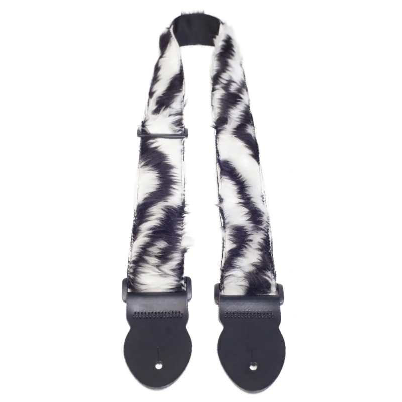 Levin 2" Webbing Furry Guitar Strap in Zebra (LS-G-WF-200-ZEBRA)