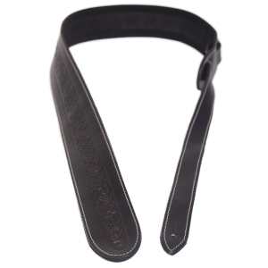 Levin 2" Celtic Revival Embossed Leather Guitar Strap (LS-G-CRL-200-BLACK)