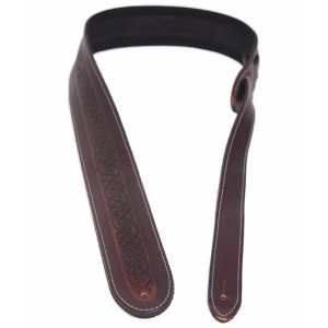 Levin 2" Celtic Revival Embossed Leather Guitar Strap LS-G-CRL-200-BROWN