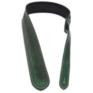 Levin 2" Celtic Revival Embossed Leather Guitar Strap (LS-G-CRL-200-GREEN)