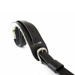 Levin Sheepskin Shoulder Pad Leather Guitar Strap (LS-G-L-SA-100-BLACK)
