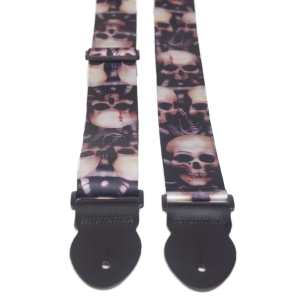 Levin 2" Webbing Graphic Guitar Strap Large Skulls (LS-G-WG-200-LARGE-SKULLS)