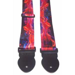 Levin 2" Webbing Graphic Guitar Strap Hot Flames (LS-G-WG-200-HOT-FLAMES)