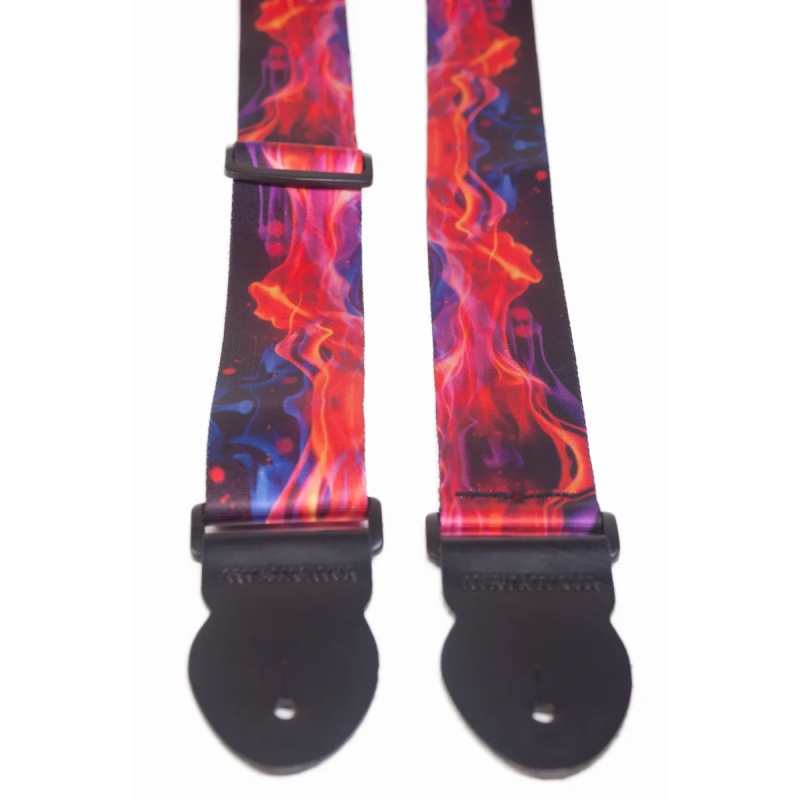 Levin 2" Webbing Graphic Guitar Strap Hot Flames (LS-G-WG-200-HOT-FLAMES)
