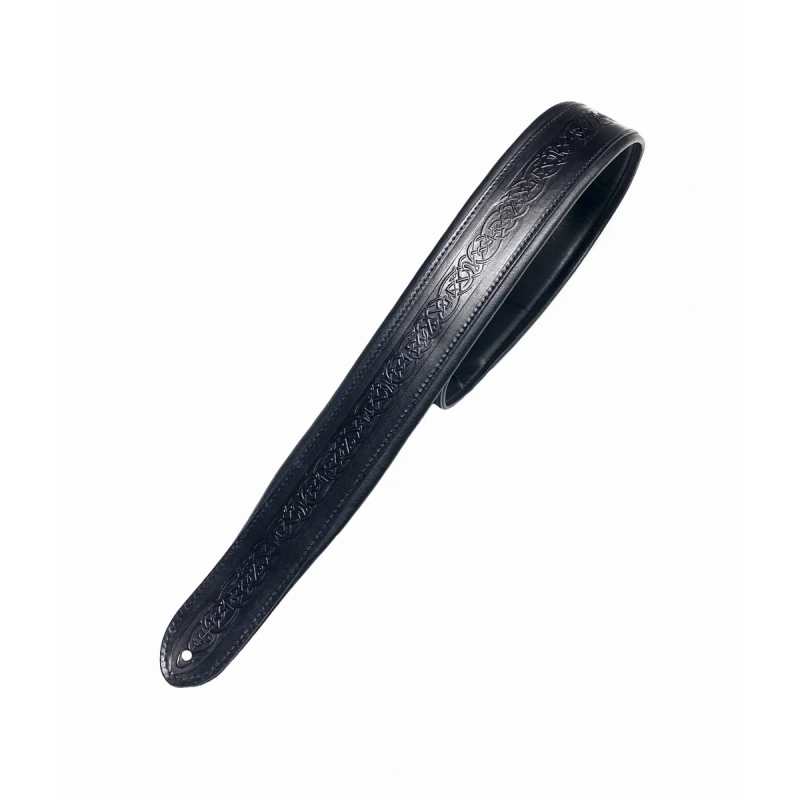 Levin 2" Deluxe Celtic Revival Leather Guitar Strap (LS-G-DELUXE-CR-200-BK)
