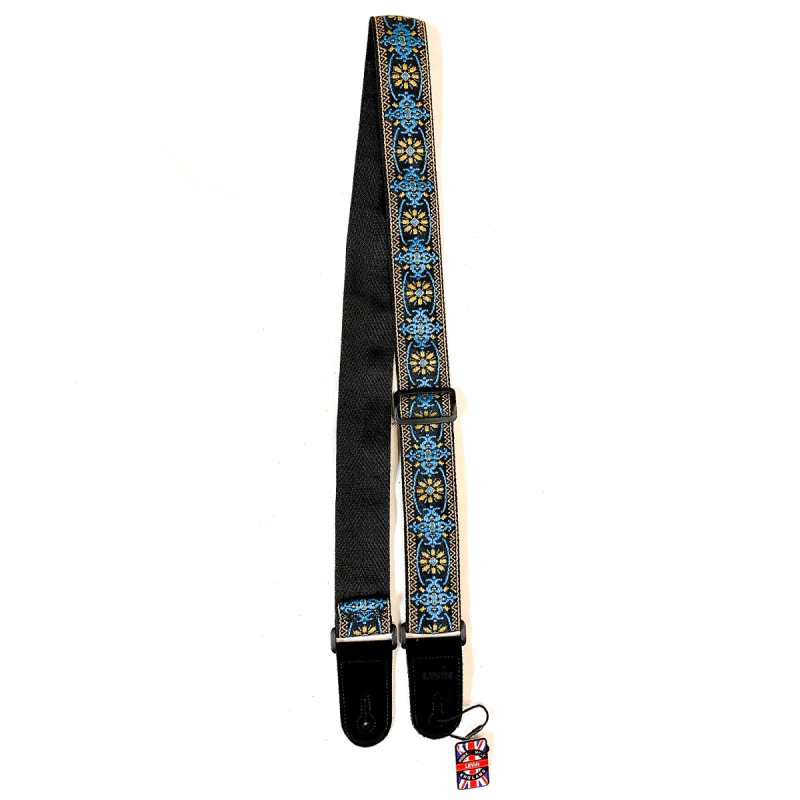 Levin 2" Textured Fabric Guitar Strap Blue Star (LS-G-TF-200-BLUE-STAR)