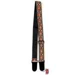 Levin 2" Textured Fabric Guitar Strap Fluer Orange & Brown (LS-G-TF-200-FLUER-ORANGE-BROWN)