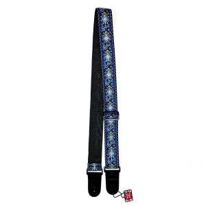 Levin 2" Textured Fabric Guitar Strap Fluer Blue & Blue (LS-G-TF-200-FLUER-BLUE-BLUE)