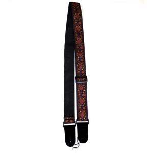 Levin 2" Textured Fabric Guitar Strap Fluer Red & Red (LS-G-TF-200-FLUER-RED-RED)