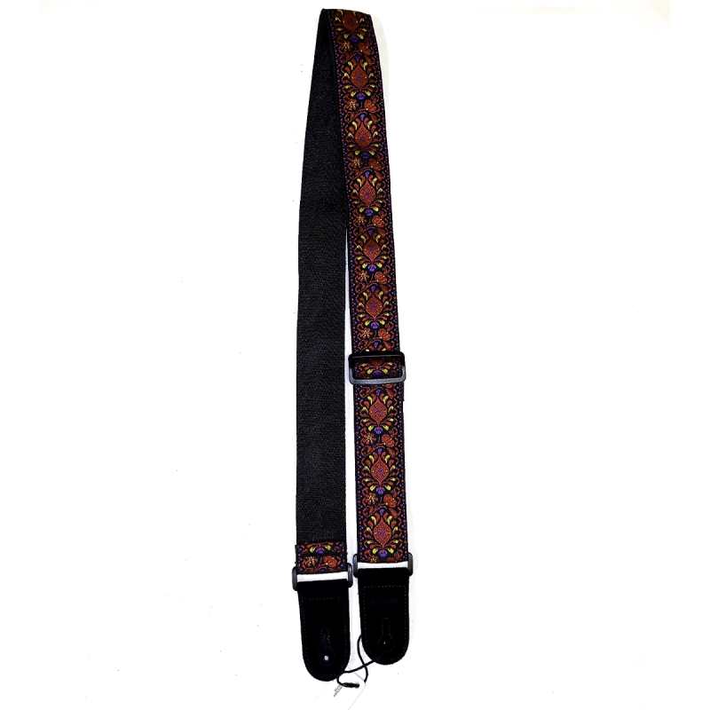 Levin 2" Textured Fabric Guitar Strap Fluer Red & Red (LS-G-TF-200-FLUER-RED-RED)