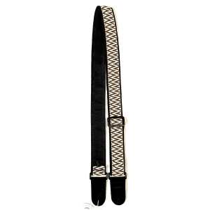 Levin 2" Textured Fabric Guitar Strap Zig Zag Brown (LS-G-TF-200-ZIG-ZAG-BROWN)